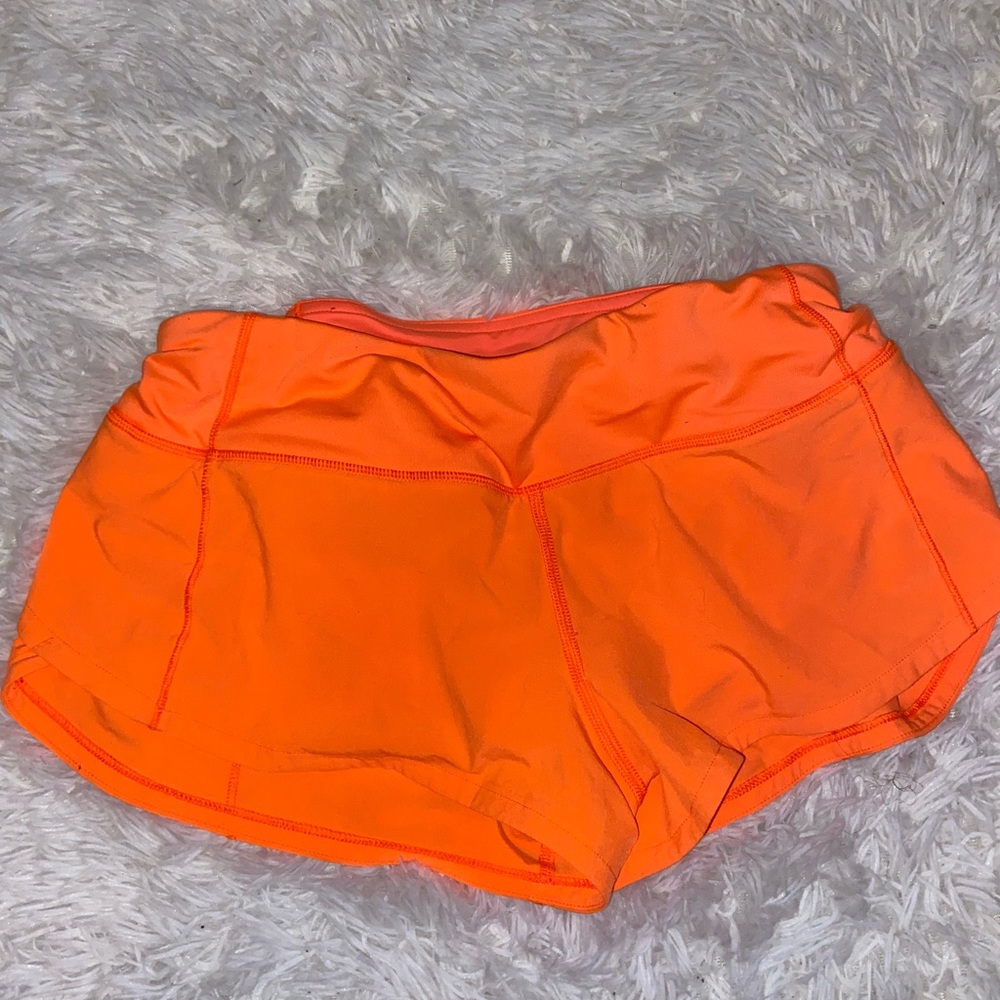 Lululemon 2.5in Neon Orange Speed up Shorts